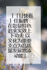 「甘快看」任振鹤：在彰显特色追求实效上下功夫 以文化为重要支点为高质量发展增添动能