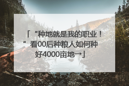“种地就是我的职业！”看00后种粮人如何种好4000亩地→