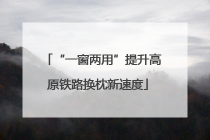 “一窗两用”提升高原铁路换枕新速度