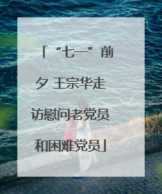 “七一”前夕 王宗华走访慰问老党员和困难党员