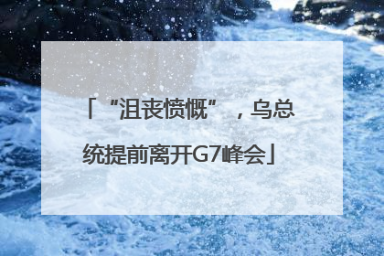 “沮丧愤慨”，乌总统提前离开G7峰会