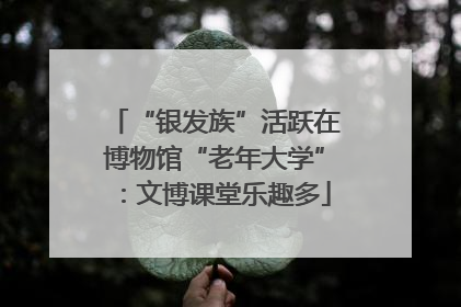 “银发族”活跃在博物馆“老年大学”：文博课堂乐趣多