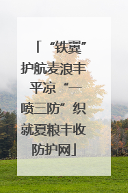 “铁翼”护航麦浪丰 平凉“一喷三防”织就夏粮丰收防护网