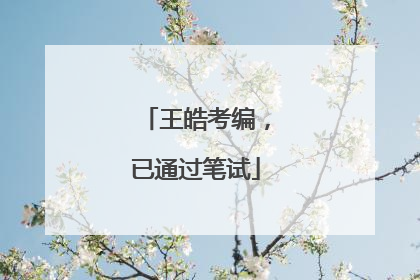 王皓考编，已通过笔试