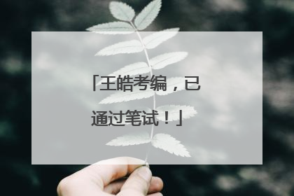 王皓考编，已通过笔试！