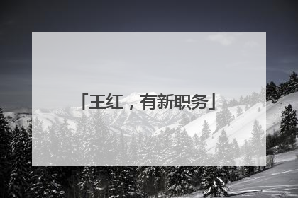 王红，有新职务