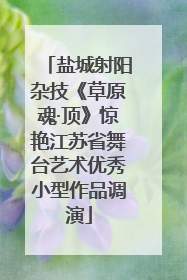 盐城射阳杂技《草原魂·顶》惊艳江苏省舞台艺术优秀小型作品调演