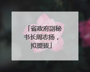 省政府副秘书长周志扬，拟提拔