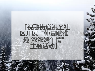 祝融街道祝圣社区开展“仲夏赋雅趣 浓浓端午情”主题活动