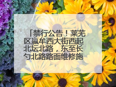 禁行公告！莱芜区嬴牟西大街西起北坛北路，东至长勺北路路面维修施工，请绕行