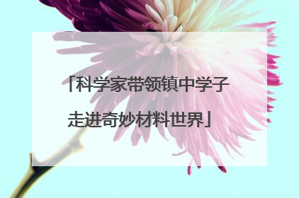 科学家带领镇中学子走进奇妙材料世界