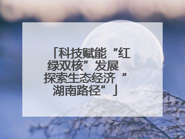 科技赋能“红绿双核”发展 探索生态经济“湖南路径”