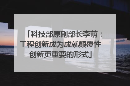 科技部原副部长李萌：工程创新成为成就颠覆性创新更重要的形式