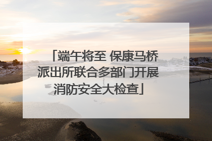 端午将至 保康马桥派出所联合多部门开展消防安全大检查