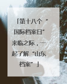 第十八个“国际档案日”来临之际，一起了解“山东档案”