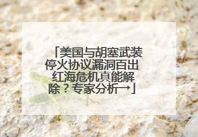 美国与胡塞武装停火协议漏洞百出 红海危机真能解除？专家分析→