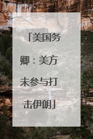 美国务卿：美方未参与打击伊朗