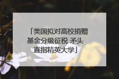 美国拟对高校捐赠基金分级征税 矛头直指精英大学