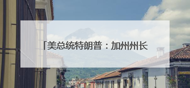 美总统特朗普：加州州长和洛杉矶市长“无能”