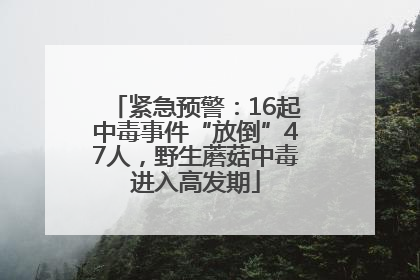 紧急预警：16起中毒事件“放倒”47人，野生蘑菇中毒进入高发期