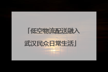 低空物流配送融入武汉民众日常生活