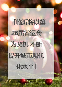 临沂将以第26届省运会为契机 不断提升城市现代化水平
