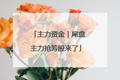 主力资金｜尾盘主力抢筹股来了