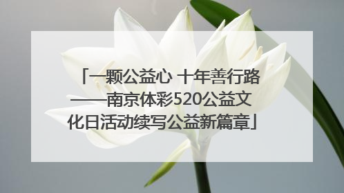 一颗公益心 十年善行路——南京体彩520公益文化日活动续写公益新篇章