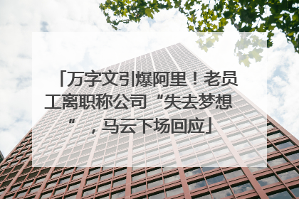 万字文引爆阿里！老员工离职称公司“失去梦想”，马云下场回应
