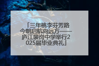 三年桃李芬芳路 今朝启航向远方——庐江裴岗中学举行2025届毕业典礼