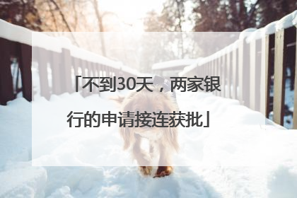 不到30天，两家银行的申请接连获批