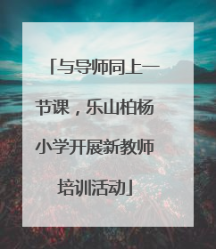 与导师同上一节课，乐山柏杨小学开展新教师培训活动