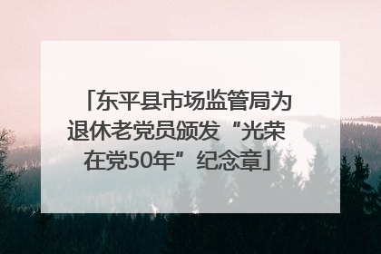 东平县市场监管局为退休老党员颁发“光荣在党50年”纪念章