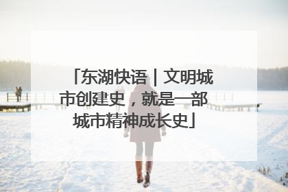 东湖快语｜文明城市创建史，就是一部城市精神成长史