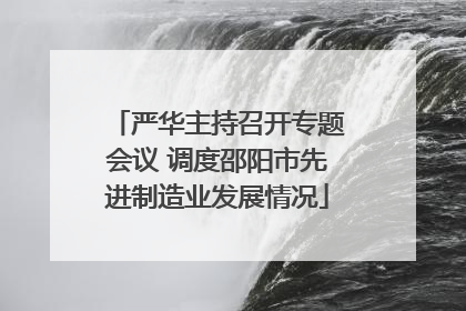 严华主持召开专题会议 调度邵阳市先进制造业发展情况
