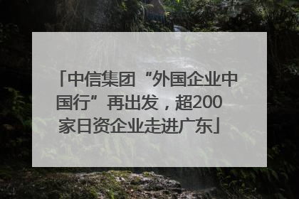 中信集团“外国企业中国行”再出发，超200家日资企业走进广东
