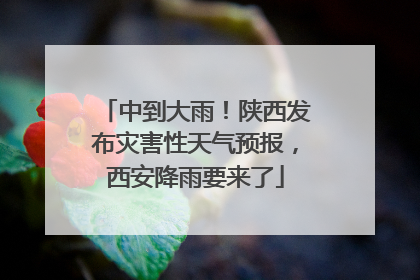 中到大雨！陕西发布灾害性天气预报，西安降雨要来了