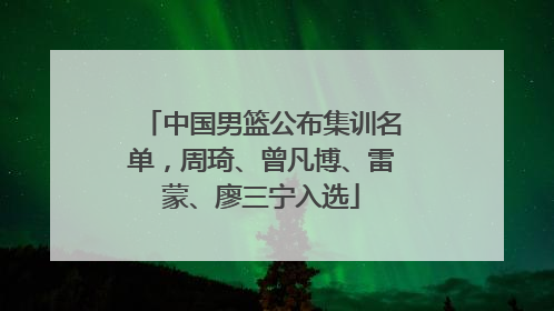 中国男篮公布集训名单，周琦、曾凡博、雷蒙、廖三宁入选
