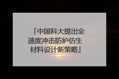 中国科大提出全速度冲击防护仿生材料设计新策略