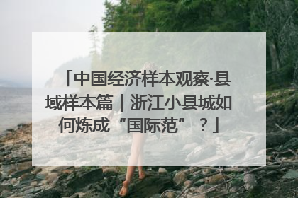 中国经济样本观察·县域样本篇｜浙江小县城如何炼成“国际范”？