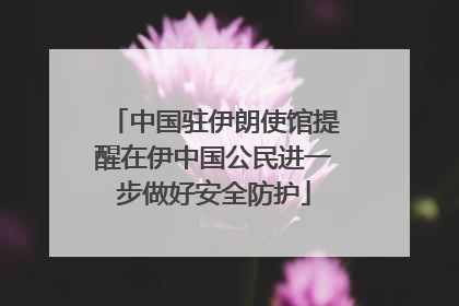 中国驻伊朗使馆提醒在伊中国公民进一步做好安全防护