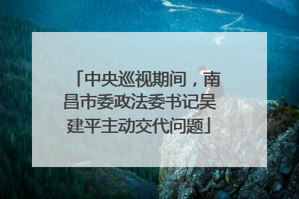 中央巡视期间，南昌市委政法委书记吴建平主动交代问题