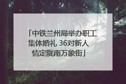 中铁兰州局举办职工集体婚礼 36对新人情定陇南万象街