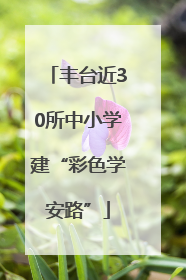 丰台近30所中小学建“彩色学安路”