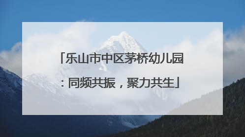 乐山市中区茅桥幼儿园：同频共振，聚力共生