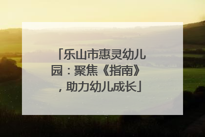 乐山市惠灵幼儿园：聚焦《指南》，助力幼儿成长