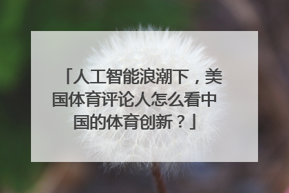 人工智能浪潮下，美国体育评论人怎么看中国的体育创新？