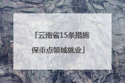 云南省15条措施保重点领域就业