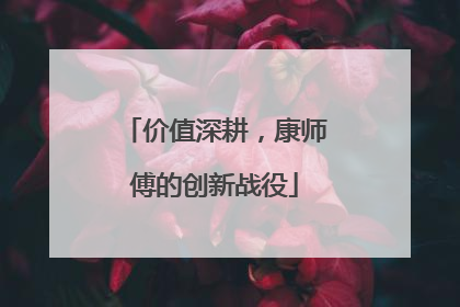 价值深耕，康师傅的创新战役