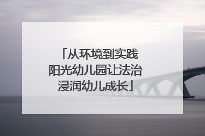 从环境到实践 阳光幼儿园让法治浸润幼儿成长